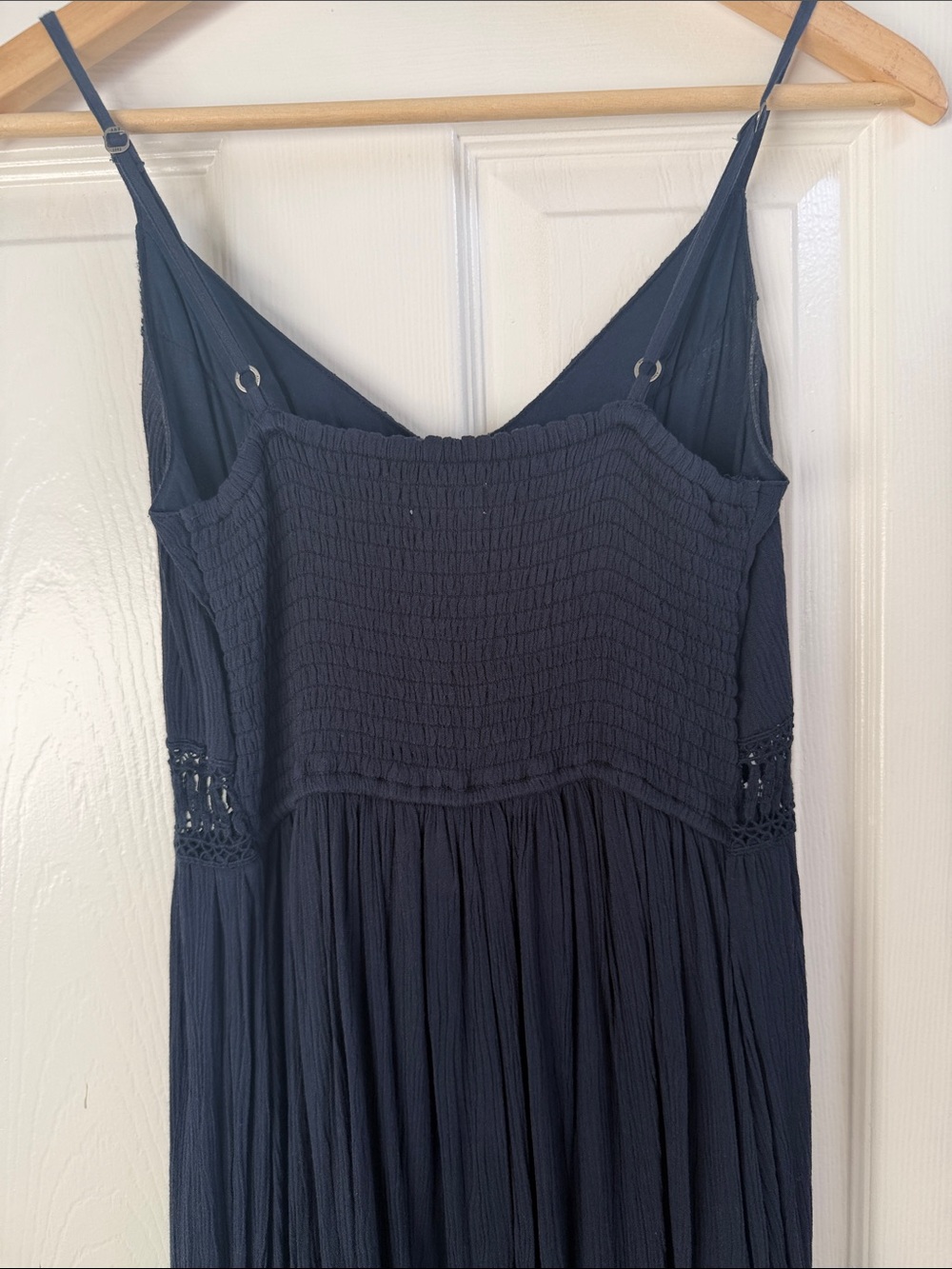 Abercrombie & Fitch Navy Crochet-Trim Maxi Dress - Picture 5 of 8